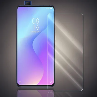 A smartphone screen protector is shown next to a smartphone.