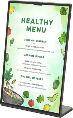Produktbild von Showdown Displays Scritto® Tischaufsteller L, schwarz DIN A5