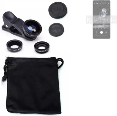 Produktbild von K-S-Trade Smartphone Kamera Linsen Set Kompatibel mit Xiaomi 12 Pro Dimensity 3in1 Clip-On Kamera Adapter Macro Weitwinkel FishEye Fischauge Objektiv
