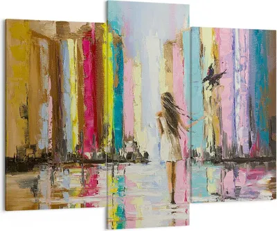 Produktbild von Bild auf Leinwand - Leinwandbild - Mädchen Vogel - 130x100cm - Wand Bild - Wanddeko - Wandbilder - Leinwanddruck - Bilder - Kunstdruck - Wanddekoration - Leinwand bilder - Wandkunst - CB130x100-3441