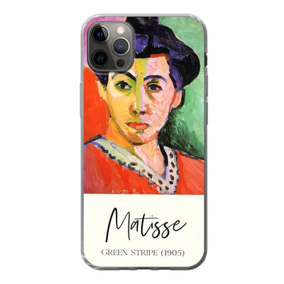 Produktbild von MuchoWow® Handyhülle Schutzhülle Hülle für iPhone 12 Pro Max Matisse - Grüner Streifen (1905) - Alte Meister Silikon Softcase Handy Hülle - Hartschale