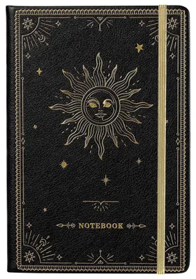 Immagine prodotto di Quaderno a righe A5, copertina rigida in ecopelle nera, 144 pagine, con tasca e segnalibro