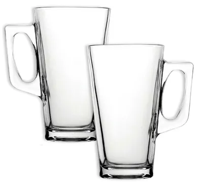 2 Latte-Gläser 240 ml hitzebeständig mit Henkel