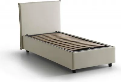Produktbild von Einzelbett Darut, Containerbett mit Stoffbespannung, 100%  Italy, Seitliche–ffnung, passend für Matratze Cm 80x190, Beige