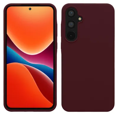 Produktbild von kwmobile Handyhülle für Samsung Galaxy A55 5G Hülle - Case Silikon - Kabelloses Laden - Schutzhülle Cover in Bordeaux Violett