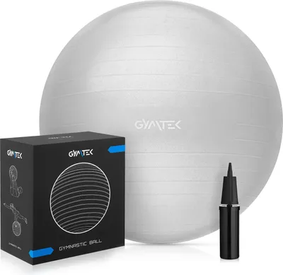 Obrázek produktu pro Gymtek® cvičební míč včetně pumpy - 65 cm - Pilates míč, cvičební míč, fitness míč, sedací míč pro fitness, pilates, domácí posilovnu, cvičení, fyzioterapii