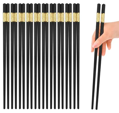 10 Paar Glasfaser-Essstäbchen, Antirutsch, spülmaschinenfest, 24 cm