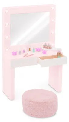 Make-up-Tafelset mit beleuchtetem Spiegel, 15-teilig
