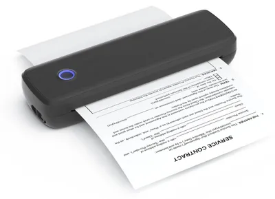 Image de INF Imprimante thermique portable compatible avec Android, Apple et Window — Rechargeable Bluetooth et USB, sans encre, avec 3 rouleaux de papier thermique Le noir