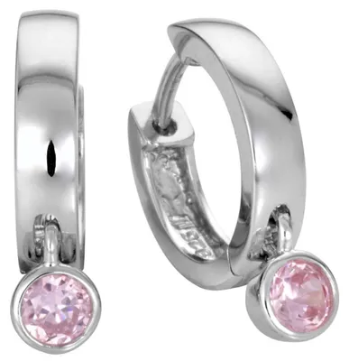 Produktbild von Miamar SCR10 Kinder Creolen Silber Zirkonia Rosa Kinderschmuck