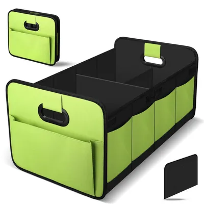 Productafbeelding van Opvouwbare kofferorganizer met compartimenten en handvat, ruime opbergbox, groen, 58x37x32 cm