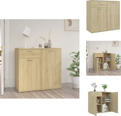 Immagine prodotto di vidaXL Credenza rovere Sonoma 80x36x75 cm materiale legno - Credenze