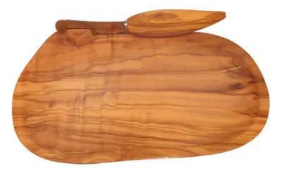 Produktbild von BERARD Butter-Brett mit Messer ca. 18,5 x 14,5 cm, Olivenholz