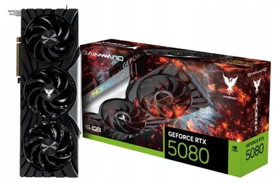 Zdjęcie produktu dla Gainward GeForce RTX 5080 Phoenix, GeForce RTX 5080, 16 GB, GDDR7, 256 bit, 7680 x 4320 px, PCI Express 5.0