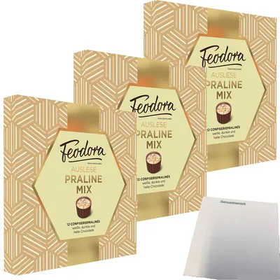 Produktbild von Feodora Auslese Praline Mix 3er Pack (3x125g Schachtel) + usy Block