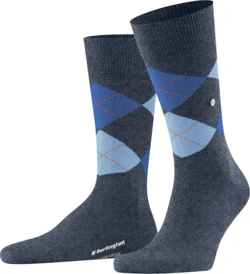 Immagine prodotto di Calze Burlington da uomo EDINBURGH - motivo a rombi, argyle, clip, taglia unica, 40-46 blu scuro 40-46