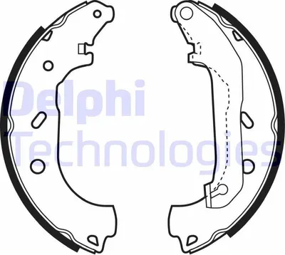 Produktbild von DELPHI Bremsbackensatz Trommelbremse Hinten für FORD TRANSIT CONNECT (P65, P70, P80) 229mm LS1940