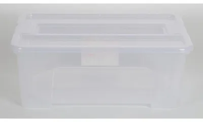 Image de 10x TEX Box 10L 38x28x14cm Transparent Couvercle Rangement Coffre à Jouets Clair