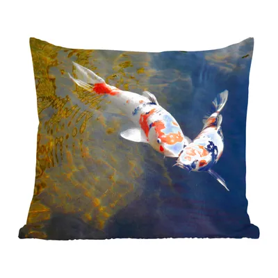 Produktbild von MuchoWow® Zierkissen Sofakissen Wohnzimmer Dekokissen 45x45 cm Zwei Koi-Karpfen im Wasser - Schlafpolster - Polster für das Sofa