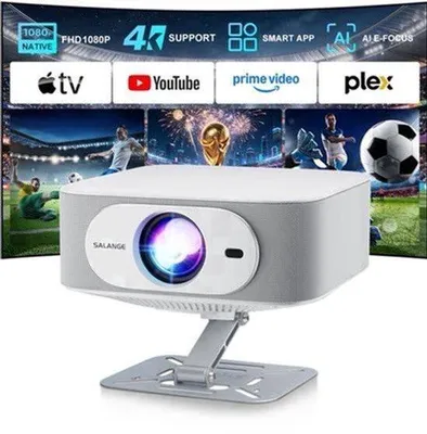 Zdjęcie produktu dla Projektor Beamer – Przenośny – Natywna rozdzielczość 1080p – Jasność 400 lumenów (ANSI) – Technologia LED – Do kina domowego – Inteligentny projektor