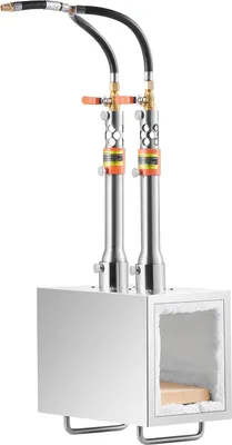 Zdjęcie produktu dla SucceBuy Przenośna kuźnia propanowa z 2 palnikami, 2600 °F, stal nierdzewna, duża kuźnia gazowa do produkcji narzędzi i noży, kucie metali