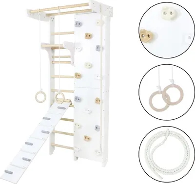 Obrázek produktu pro Dřevěné stěny Lezecká stěna Dětské hřiště Kombik 2 white-wood
