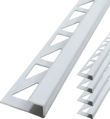 Produktbild von Dalsys 5x Fliesenschiene 2,5m x 8mm Eckprofil Quadratprofil Aluminium (eloxiert) Weiß, Fliesenprofil