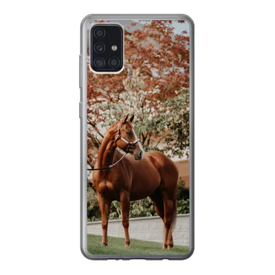 Produktbild von MuchoWow® Handyhülle Schutzhülle Hülle für Samsung Galaxy A52 5G Pferd - Baum - Halfter Silikon Softcase Handy Hülle - Umschlag