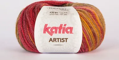 Produktbild von ARTIST von Katia - ORANGE/GRÜN/FUCHSIA (305) - 50 g / ca. 125 m Wolle