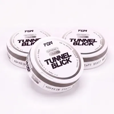 Produktbild von 3 x FGN TUNNELBLICK – Koffein Energy Pouches, Geschmack:EXTREME Cola Ice 3 Dosen