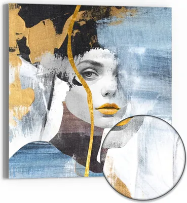 Produktbild von DEQORI Hybrid Leinwand Bild 30x30 cm 'Fragmentierte Eleganz' Wandbild Glas flach modern