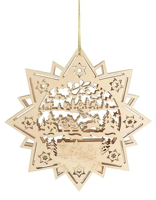 Produktbild von LED-Holzstern 30cm Leuchtstern Weihnachtsstern Weihnachtsdeko Fensterdeko Advent, Motiv:Weihnachtsmann