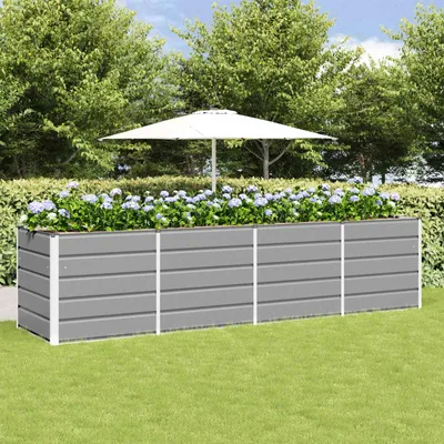 Produktbild von "Schlussverkauf" Pflanzkübel im Garten - 1 pc - Blumenbeet/Gartenbeet - Hellgrau 240x80x75 cm Stahl  C13530