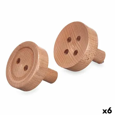 Obrázek produktu pro Sada hnědých dřevěných knoflíků na ramínka 2 kusy (6 kusů)