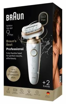 Image de Épilateur BRAUN Silk·épil 9 Flex, Wet & Dry, couleur : blanc