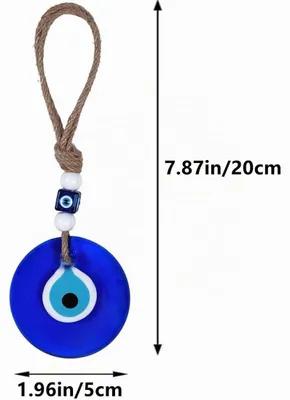 Produktbild von JJiaoLinin 2PCS Türkisches blaues Auge Evil Eye Amulett, Home Decor Schutz Segen Geschenk Glasperlen Anhänger, Blaue Augen Schlüsselanhänger, Auto Hän