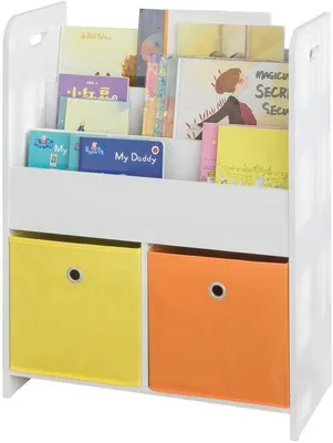 Immagine prodotto di Libreria per bambini con cassetti portaoggetti e tasche in tessuto per i giocattoli