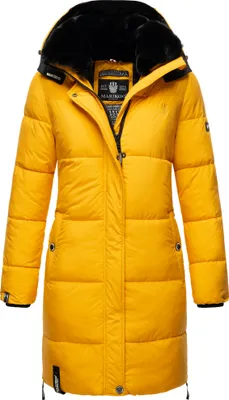 Produktbild von Marikoo Streliziaa Damen Winter Steppmantel mit Kapuze Mantel Parka Wintermantel Gelb Gr. 38 - M