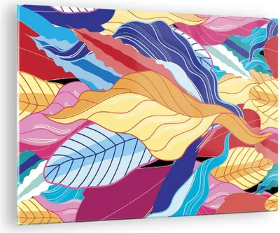 Produktbild von Bilder auf glas - Einteilig - Muster Blätter bunt - 70x50cm - Glasbilder - Wandbilder - Bilder - zum Aufhängen bereit - Wanddekoration aus Glas - Glas Bilder - Wandbild auf Glas - GAA70x50-4269
