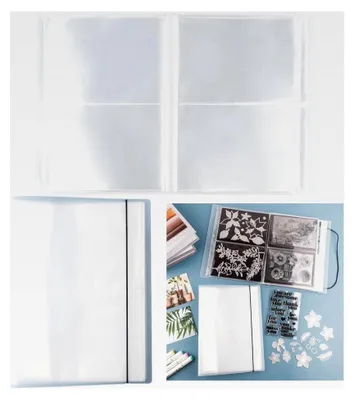 Produktbild von Transparentes Aufbewahrungsalbum für Aufkleber und Fotos mit 20 Seiten und 80 Taschen