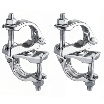 Zdjęcie produktu dla 4 sztuki 360° obrotowy zacisk rusztowaniowy 48*48 mm do rur okrągłych 45-50 mm, wykonany ze stali S235JR, ocynkowany zacisk rusztowaniowy, szybki montaż, odporny na rdzę