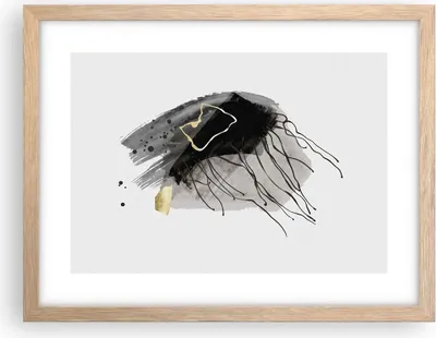 Produktbild von Gerahmtes Poster - Rahmen in heller Eiche - Abstraktion dunkel Farben - 40x30 cm - Wand Bild - Wanddeko - Wandbilder - Wandposter - Bilderrahmen - Bilder - Kunstdruck - Wandbild - P2NAA40x30-4337