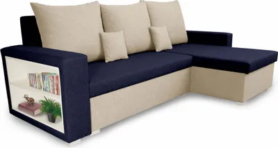 Produktbild von Ecksofa mit Schlaffunktion SAM1 - Marineblau/Creme