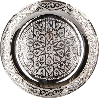 Image de Plateau oriental Mehdia argenté 25cm