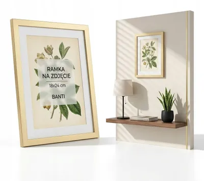 Produktbild von Goldene Bilderrahmen 18x24 cm Wandrahmen für Poster