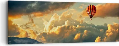 Produktbild von Bild auf Leinwand - Leinwandbild - Wolken Ballon Flug - 90x30cm - Wand Bild - Wanddeko - Wandbilder - Leinwanddruck - Bilder - Kunstdruck - Wanddekoration - Leinwand bilder - Wandkunst - AB90x30-3791
