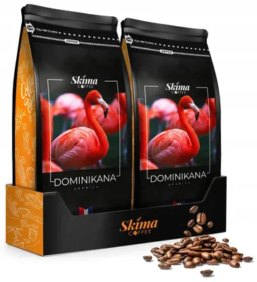 Zdjęcie produktu dla Kawa ziarnista 1kg x2 DOMINIKANA 100% ARABICA Świeża do ekspres SkimaCoffee + GRATIS