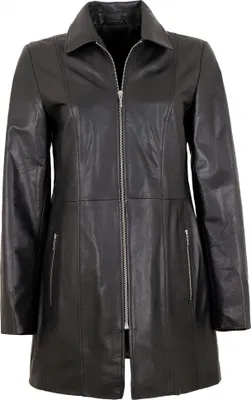 Produktbild von MADDOX - Damen Ledermantel Longjacke Lammnappa schwarz : 40