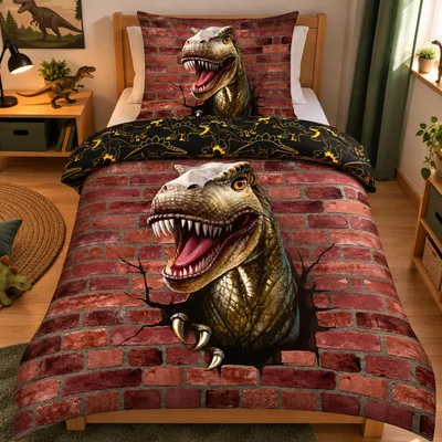 Immagine prodotto di Dino 3D biancheria da letto / 80x80 cm + 135x200 cm