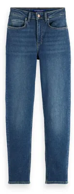 Productafbeelding van Scotch & Soda Dames Core High Five Super Stretch Slim - Klassieke blauwe jeans, model Clas